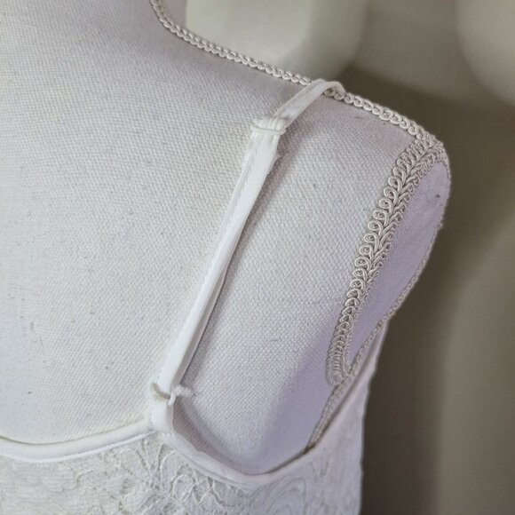 Ambiance Lace Doily Crop Tank Spaghetti Strap Off White Womens Medium - Picture 8 of 11